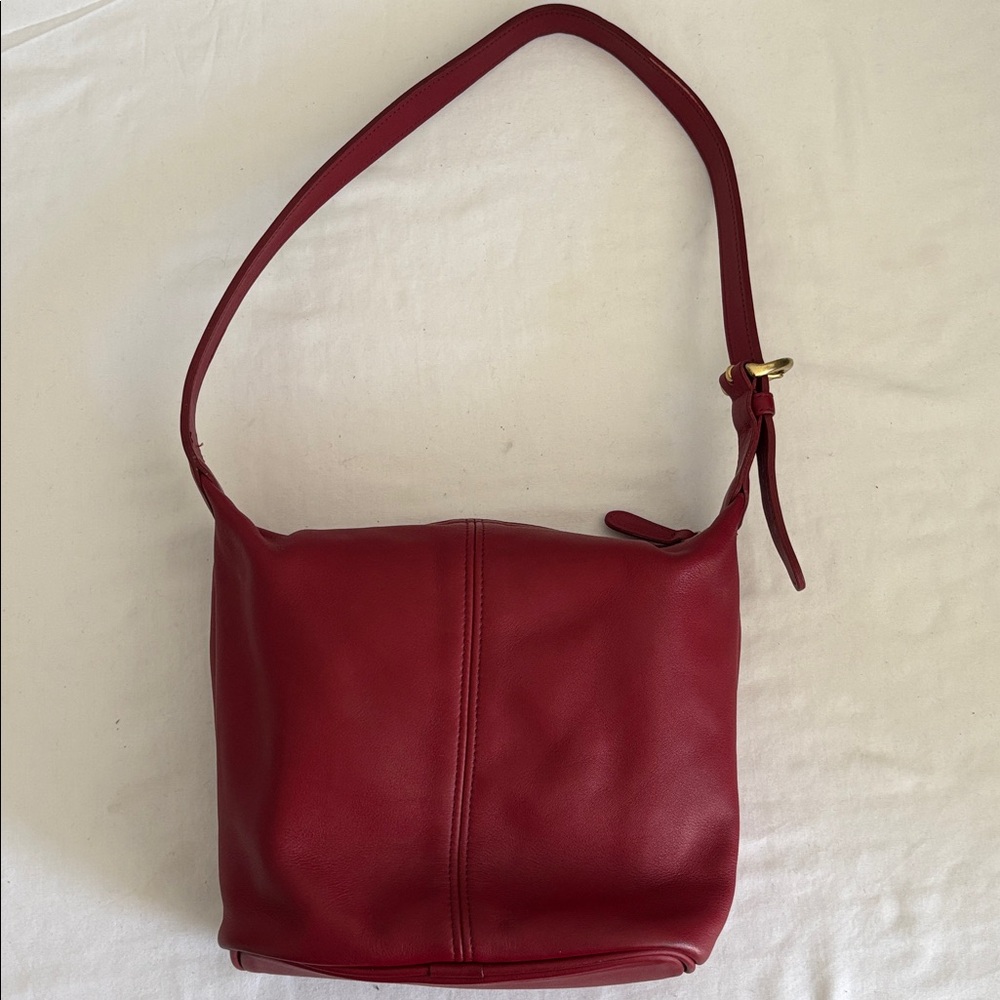 Vintage COACH Red Leather Soho Mini Bucket Bag, #4148